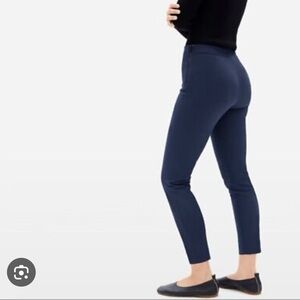 Everlane The Side-Zip Stretch Cotton Work Pant High Waist Slacks, Navy, 4